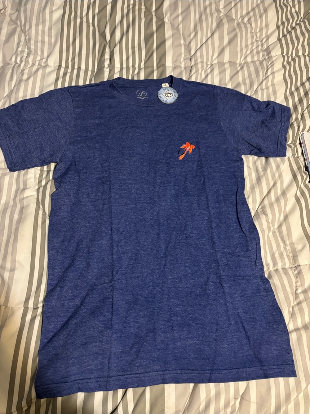 Men's Navy Short-Sleeve Tee with Orange Palm Logo